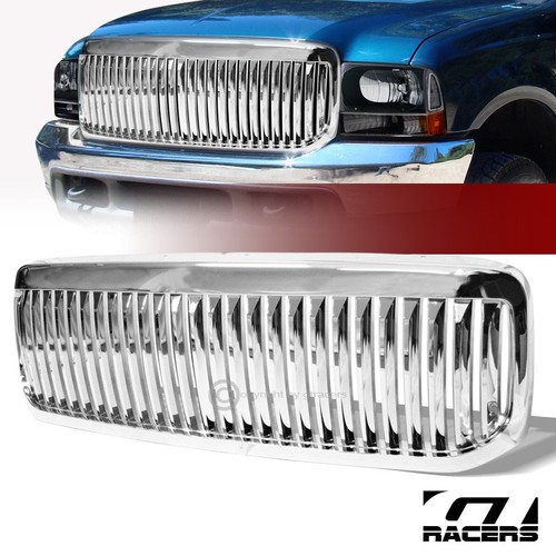 For 1999-2004 Ford F250//Excursion Chrome Vertical Front Hood Bumper Grill Grille