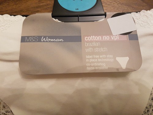 M/&S Collection No VPL Low Rise Brazilian Knickers Size 14