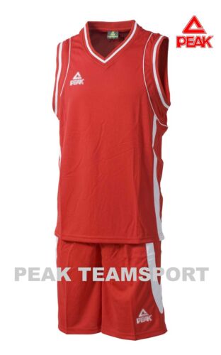 5XL PEAK Classic Red White Basketball Team Kit Jersey & Short Set Size XL