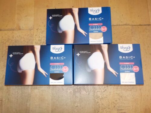 Premium Comfort White/Skin/Black Cotton Maxi Brief 4 Pack *3 Cols* Details about   Sloggi Basic 