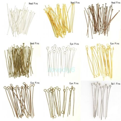Wholesale Gold Silver Head//Eye//Ball Pins Jewelr Findings 100pcs 10 Sizes to Pick