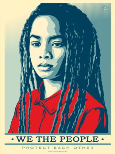 Shepard Fairey We The People Greater Defend Protect 24 x36 Offset Art Print SET*