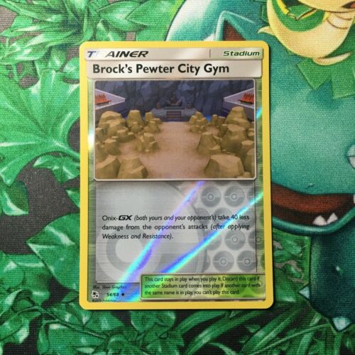 Mint Pokemon Brock’s Pewter City Gym 54//68 Reverse Holo Hidden Fates