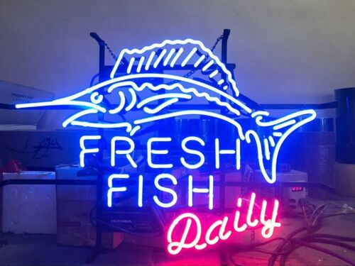 New Fresh Fish Daily Beer Bar Light Lamp Neon Sign 20/"