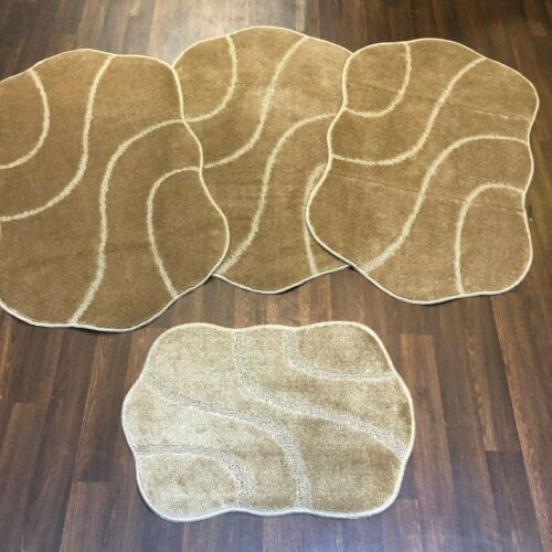 Romaní Gitano Lavable conjuntos de esteras Alfombras Gris oscuro en forma de alfombras No Slip Ganga