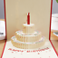 100x Pop Up 3D Happy Birthday Cake Handmade Envelope Greeting Card Pop Out Card 
