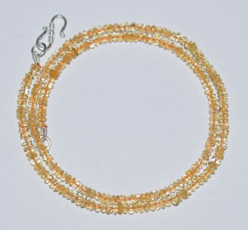 Details about   925 Sterling Silver Yellow Citrine Gemstone 16" Strand Necklace 3.5mm Beads FO8 