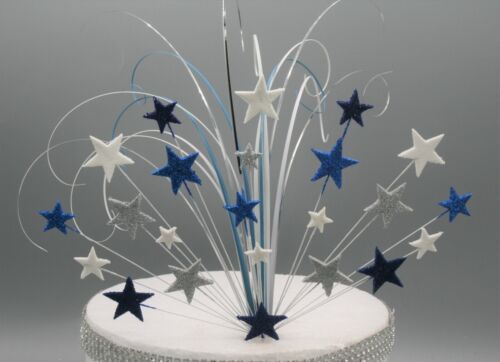 Cake Topper Decoración Estrellas Corazones 18th 21st 30th 40th 50th estrellas en cables 007