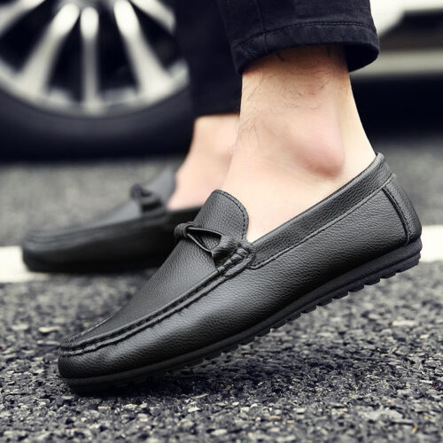 Men's Casual Leather Shoes Driving Lazy Loafers Peas Moccasins Slip on Flats 