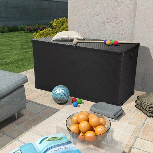 Auflagenbox 420L Anthrazit Kissenbox Gartenbox Gartentruhe Kiste Garten 120x56