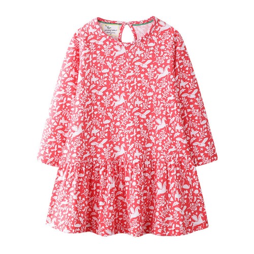 Toddler Kids Baby Girls Stripes Long Sleeve Dresses Party Casual Animal Clothes