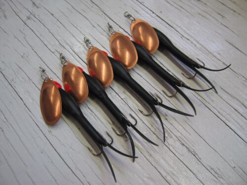 5 Black & Copper Flying C Spinners 20g #4 Lures Bass Salmon Pike Sea Trout B16 