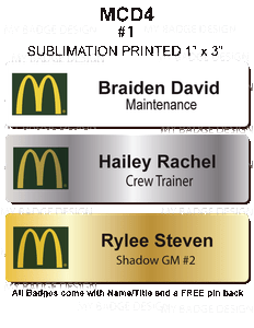 McDonald/'s Employee Name Badge