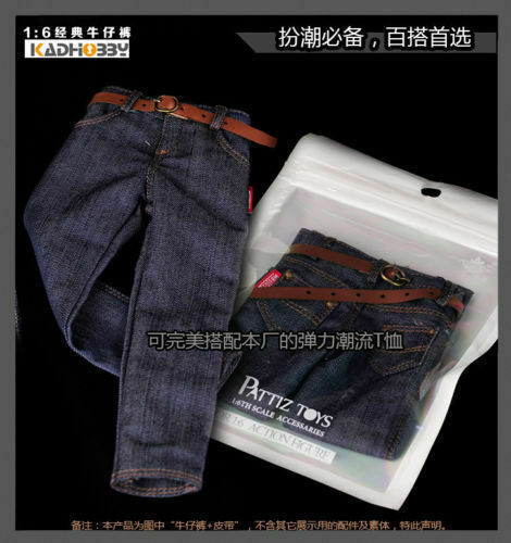 1//6 Men/'s Classic Jeans Denim Pants Accessories F 12/'/' Muscular Male Figure Body