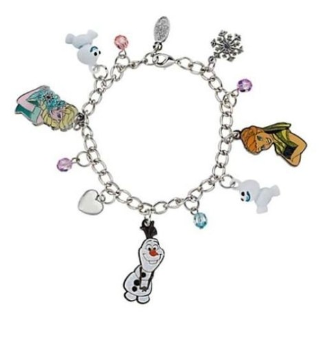 Disney Store 7/" FROZEN Charm Bracelet W// Enameled /& Metal Charms New