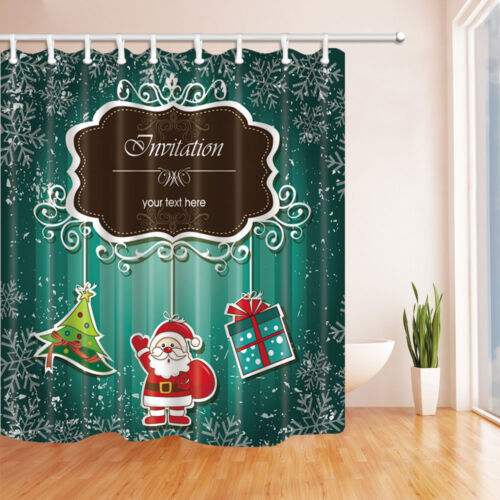 Happay Christmas New Year Bathroom Fabric Shower Curtain Long 71" 79" 84" 
