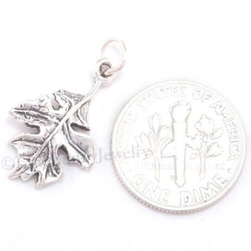 3D OAK LEAF Tree Acorn 925 Sterling Silver Jewelry Fall autumn Pendant Charm 