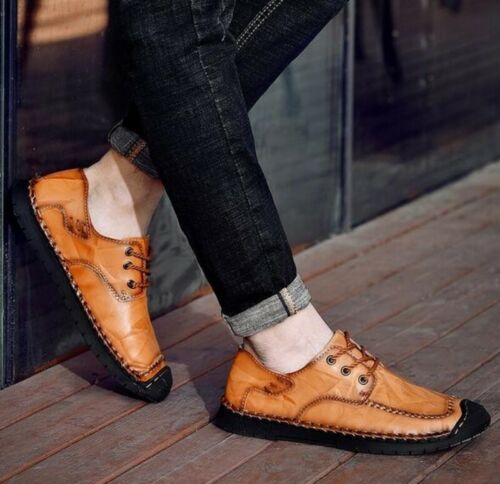 Men Flat high top Boots Round Toe Vintage Casual Lace Up Outdoor Ultra-Light Waterproof Daily Shoes