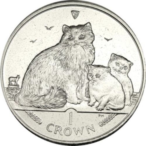 elf IOM Isle of Man 1 Crown 2007 Ragdoll Cat and Kittens
