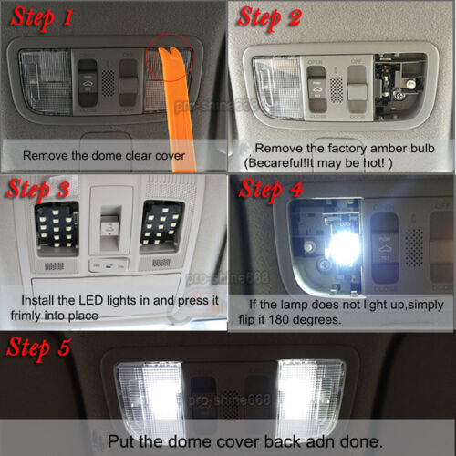 11-pc White LED Interior Light Bulbs Package Kit Fit Chevrolet Chevy Corvette C6 