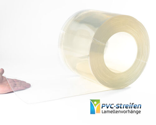 PVC Streifen Meterware Streifenvorhang Lamellenvorhang glasklar 300mm x 3mm 