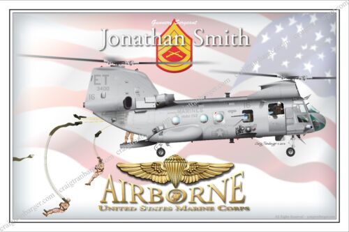 Airborne,CH46,Sea Knight,ANGLICO,Recon,Air Delivery,Special Tactics,Rigger,USMC