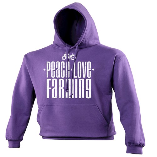Peace Love Farming HOODIE tractor farmer hoody top funny birthday gift 123t