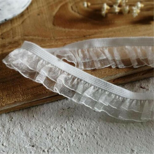 5 Meters Elastic Ribbon for Underwear Apparel Stretch Double Layers Lace Trims