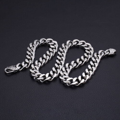 13//15MM Men/'s Silver Gold Stainless Steel Cuban Curb Chain Necklace Or Bracelet