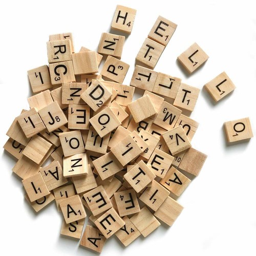 Wooden Alphabet Scrabble Tiles Black Letters /& Numbers For Crafts Wood 2000 PCS