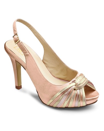 6 Womens Sole Diva Peep Toe Slingback Champagne