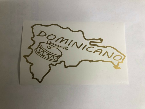 /" REPUBLICA DOMINICANA HASTA LA TAMBORA/" MAP OUTLINE VINYL DECAL STICKER CAR,