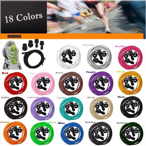 New Sneaker Shoe Lacing Locking Elastic Shoelaces