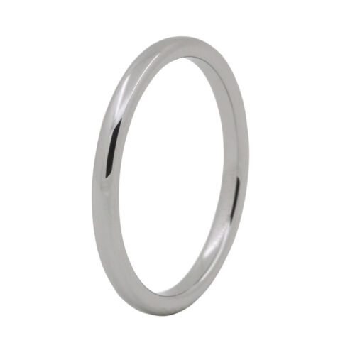 High Polished Tungsten Carbide 2mm Width Dome Traditional Wedding Ring Band R674 