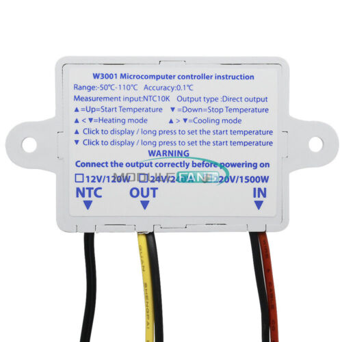 DM-W3001 220V 10A Digital LED Temperature Controller Thermostat Switch Probe