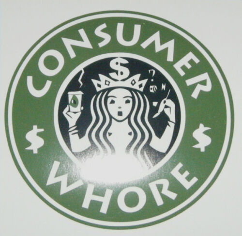 2 consommation prostituée Starbucks frauduleux Vinyle Voiture Décalque Autocollant Bombing