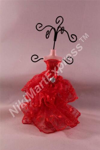 Small Lace Embroidery Mannequin Jewelry Earring Necklace Stand Display Holder 7" 