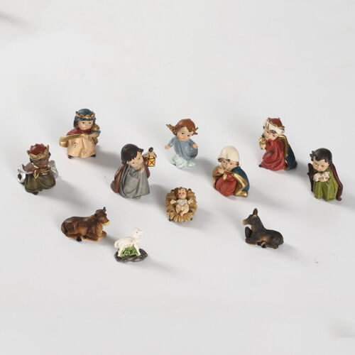 Crèche De Noël Jésus Peint À La Main Crèche Miniatures Ornement Décor de T 