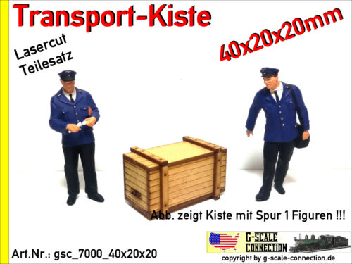 Märklin Kiss Spur 1 Lasercut 2x Transport Kiste 40x20x20mm aus Holz für z.B