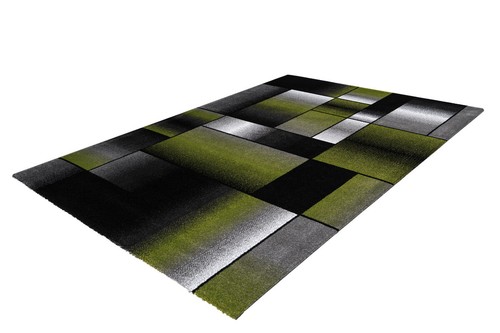 Teppich Modern Patchwork Kasten Muster Wohnzimmer Braun Beige Grün 80x150cm
