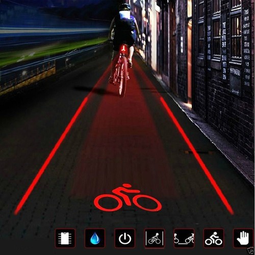 2Laser 5 LED Flashing Lamp Light Rear Cycling Bicycle Bike Tail Safety Warning P