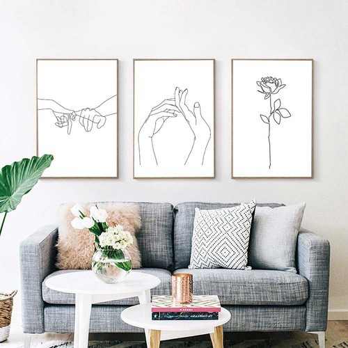 Abstract Flower Hands Canvas Wall Painting Picture Poster Art Home Decor