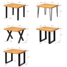Mesita Baja Madera Maciza Baumkante Mesa Auxiliar Mesa de Salón