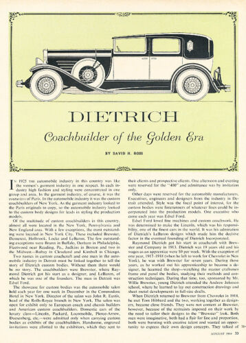 Dietrich Pierce Arrow Coachbuilder Vintage Classic Article A2