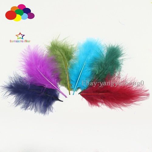 4-6 inch Turkey Feather DIY Craft Plumage Carnival 36 colour 100pcs 10-15cm