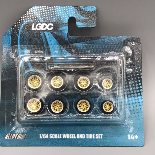 LODC 1//64 Scale Wheels /& Tire Set  Series 2//4 Gold