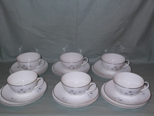 Saucers /& Side Plates H.4943 6 Royal Doulton Thistledown Trios Tea Cups