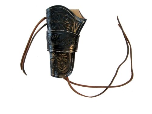 WESTERN FLORAL TOOLED LEATHER GUN HOLSTER SINGLE ACTION COWBOY REVOLVER CASE 