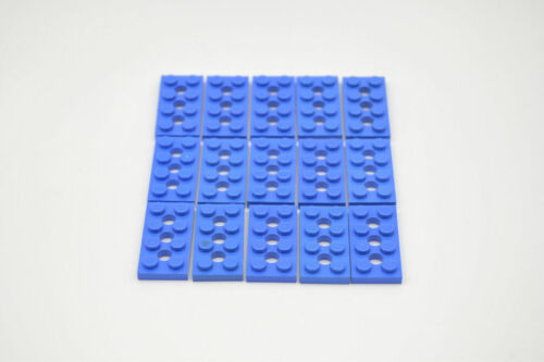 LEGO 15 x Technik Platte 3 Loch blau Blue Technic Plate 2x4 with 3 Holes 3709b 