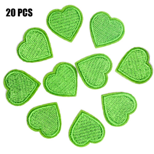 20pcs//lot Love Heart Iron On Patches Embroidered Clothes Stickers DIY Badges